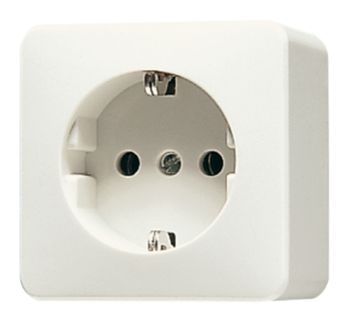 Розетка JUNG AS 500, скрытый монтаж, с заземлением, бежевый