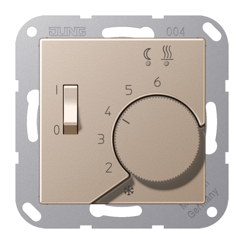 Термостат для теплого пола JUNG А-СЕРИЯ, с датчиком, шампань